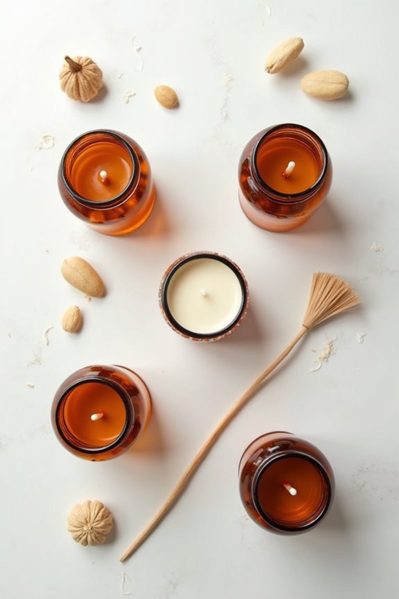 amber glass candle jars