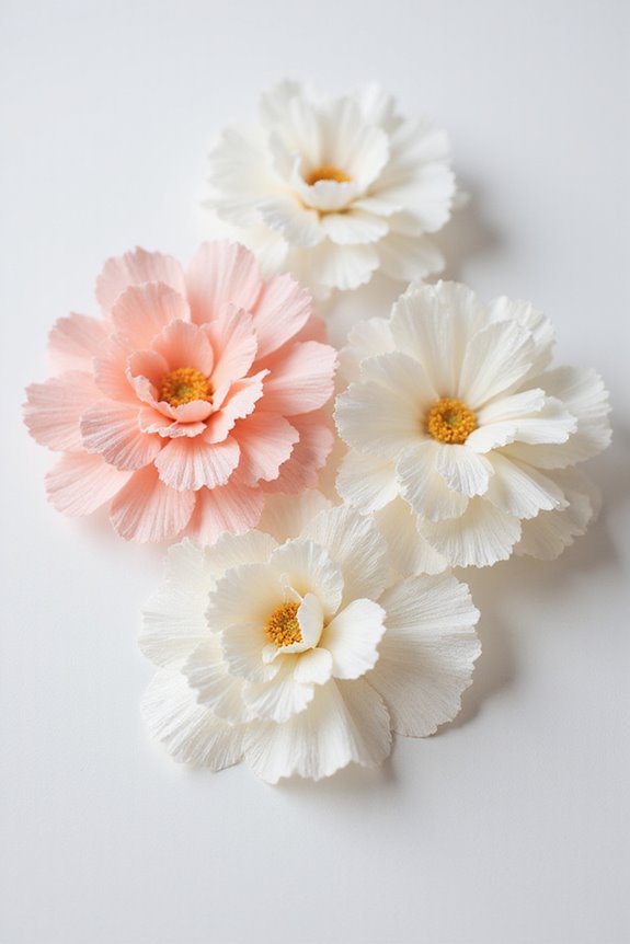 colorful handmade paper flowers