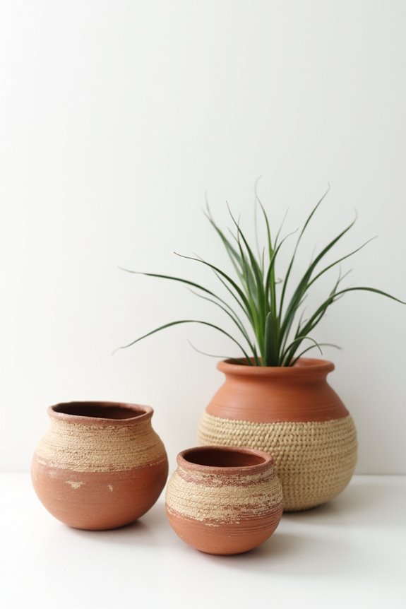 handmade planters for workspace