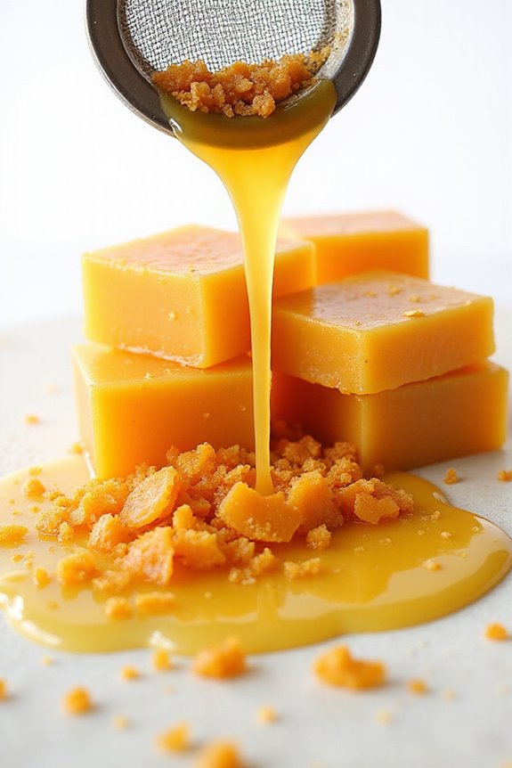 melt and filter beeswax