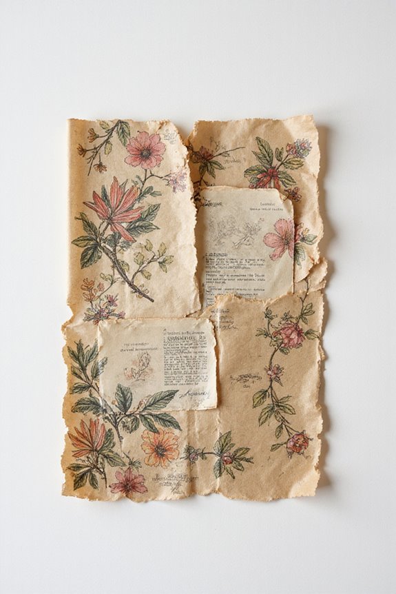 vintage wrapping paper decoupage